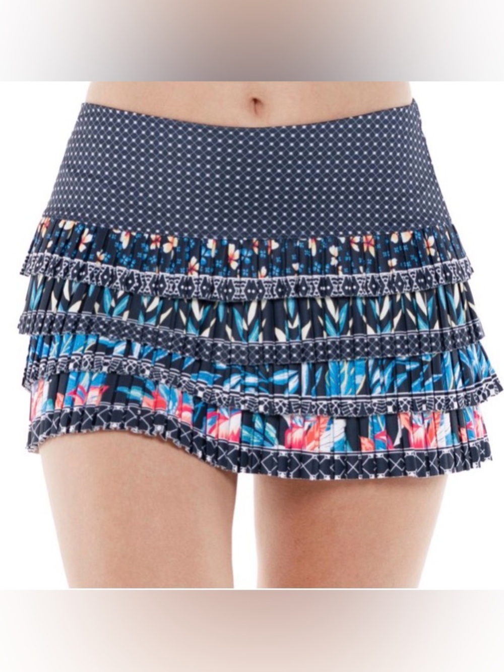 Lucky in Love Keepin It Rio Pleated Skirt - midnight- NWOT